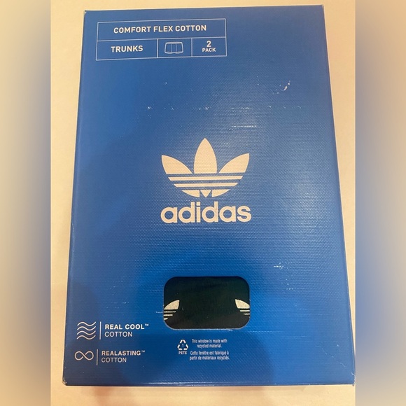 Adidas 2-Pack Comfort Flex Cotton Trunks Boxer Briefs Size XL 40-42 - Picture 1 of 7